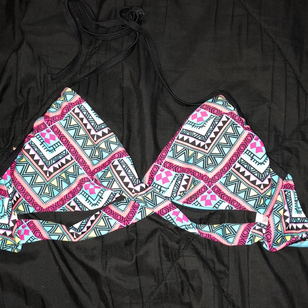 Neon patterned bikini top!